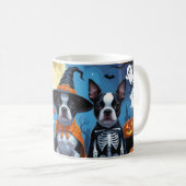 Mug Chiens de Boston Terrier Citrouille Halloween Funn (Devant droit)