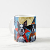 Mug Chiens de Boston Terrier Citrouille Halloween Funn (Devant gauche)