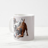 Mug Chiens de boxe et balle (Devant gauche)