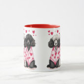 Mug Chiens de caniche de la Saint-Valentin (Centre)
