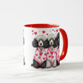 Mug Chiens de caniche de la Saint-Valentin (Devant droit)