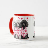 Mug Chiens de caniche de la Saint-Valentin (Devant gauche)