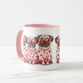 Mug Chiens de Carlin de la Saint-Valentin (Devant gauche)