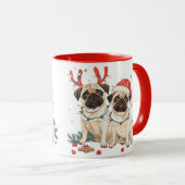 Mug Chiens de Carlin de Noël (Devant droit)