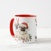 Mug Chiens de Carlin de Noël (Devant gauche)