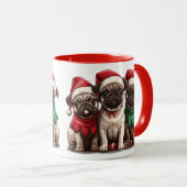 Mug Chiens de Carlin de Noël (Devant droit)