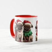 Mug Chiens de Carlin de Noël (Devant gauche)
