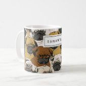 Mug Chiens de Carlin grincheux personnalisés (Devant gauche)