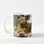 Mug Chiens de Carlin grincheux personnalisés (Gauche)