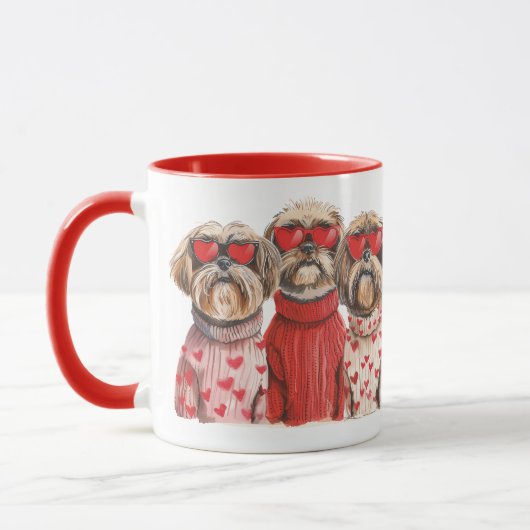 Mug Chiens de Chih Tzu de la fête de Valentines (Gauche)