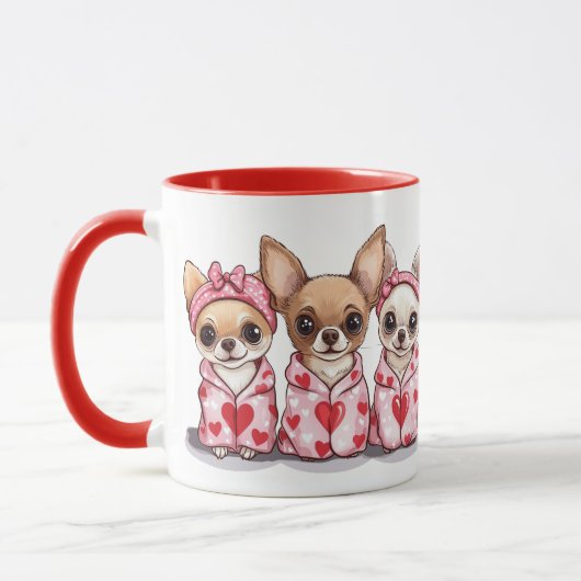 Mug Chiens de Chihuahua de la Saint-Valentin (Gauche)