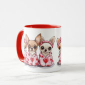 Mug Chiens de Chihuahua de la Saint-Valentin (Devant gauche)