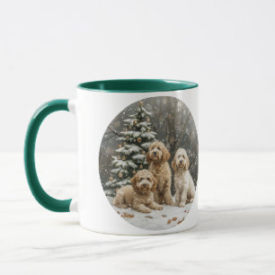 Mug Chiens de chiot de Noël Goldendoodle