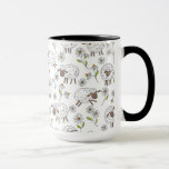 Mug Chiens de comptage sur blanc<br><div class="desc">Tableaux et marguerites de doodles mignons peints à la main</div>