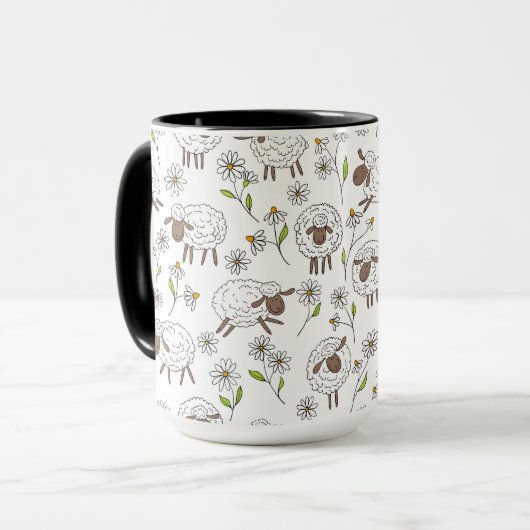 Mug Chiens de comptage sur blanc (Devant gauche)