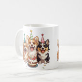 Mug Chiens de Corgi d'anniversaire (Devant gauche)