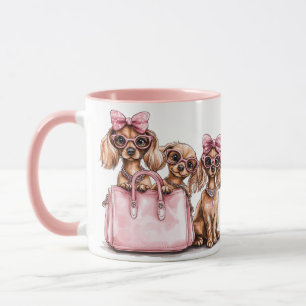 Mug Chiens de Dachshund à la mode Porte-monnaie rose