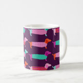 Mug Chiens de Dachshund : Motif mignon sans couture. (Devant droit)