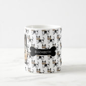 Mug Chiens de dessin animé Biewer Terrier avec os de c (Centre)