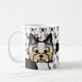 Mug Chiens de dessin animé Biewer Terrier avec os de c (Gauche)