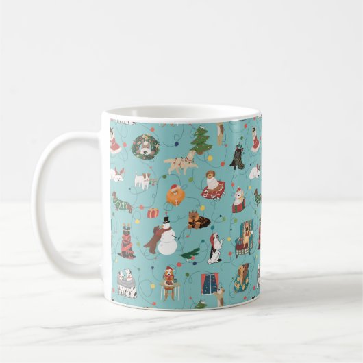 Mug Chiens de Fêtes en Motif de pulls de Noël (Gauche)