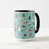 Mug Chiens de Fêtes en Motif de pulls de Noël (Devant droit)