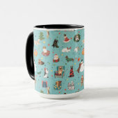 Mug Chiens de Fêtes en Motif de pulls de Noël (Devant gauche)