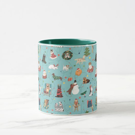Mug Chiens de Fêtes en Motif de pulls de Noël (Centre)
