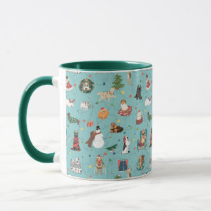 Mug Chiens de Fêtes en Motif de pulls de Noël