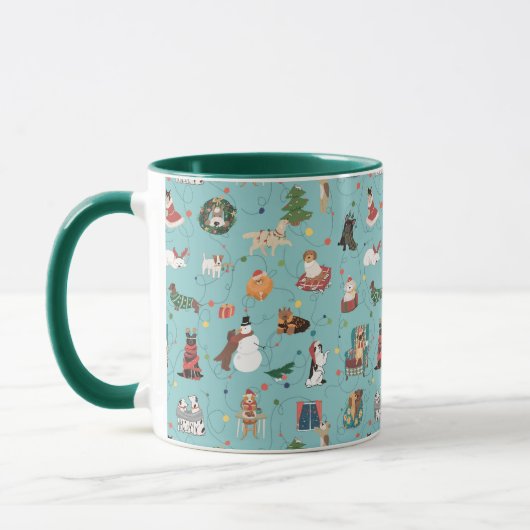 Mug Chiens de Fêtes en Motif de pulls de Noël (Gauche)