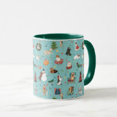 Mug Chiens de Fêtes en Motif de pulls de Noël (Devant droit)