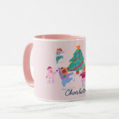 Mug Chiens de fille Patinage sur glace Patinage rose p (Devant gauche)