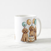 Mug Chiens de Goldendoodle d'anniversaire (Devant droit)