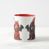 Mug Chiens de Halloween Dachshund Devil Bat (Centre)