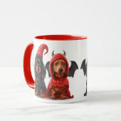 Mug Chiens de Halloween Dachshund Devil Bat (Devant gauche)