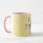 Mug Chiens de jeu Patinage sur glace Pastel Nom jaune (Gauche)