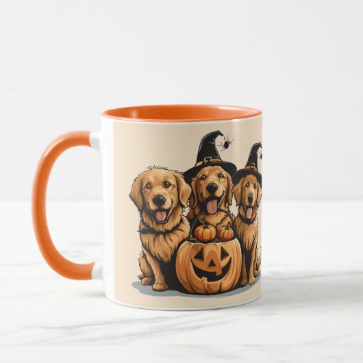 Mug Chiens de l'Halloween Golden Retriever Jack-o'-lan (Gauche)