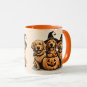 Mug Chiens de l'Halloween Golden Retriever Jack-o'-lan (Devant droit)