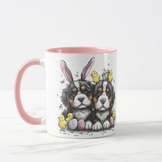 Mug Chiens de montagne bernois de Pâques (Gauche)