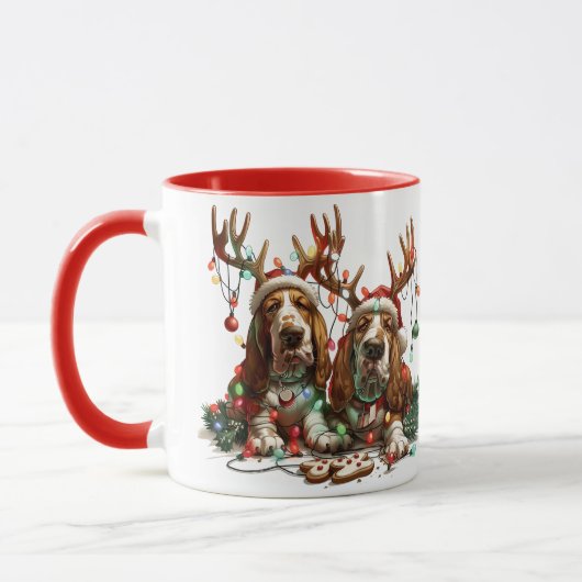 Mug Chiens de Noël Basset Hound (Gauche)