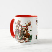 Mug Chiens de Noël Basset Hound (Devant gauche)