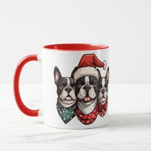 Mug Chiens de Noël Boston Terrier (Gauche)