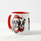 Mug Chiens de Noël Boston Terrier (Devant gauche)