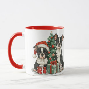 Mug Chiens de Noël Boston Terrier