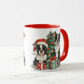 Mug Chiens de Noël Boston Terrier (Devant droit)