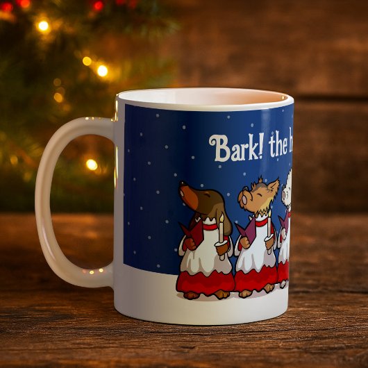 Mug Chiens de Noël chantant des chants drôles Pug Pomé