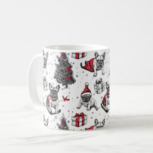Mug Chiens de Noël dans le dessin de style livre d'art