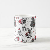 Mug Chiens de Noël dans le dessin de style livre d'art (Centre)