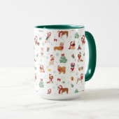 Mug Chiens de Noël en accessoires de vacances (Devant droit)
