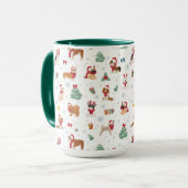 Mug Chiens de Noël en accessoires de vacances (Devant gauche)